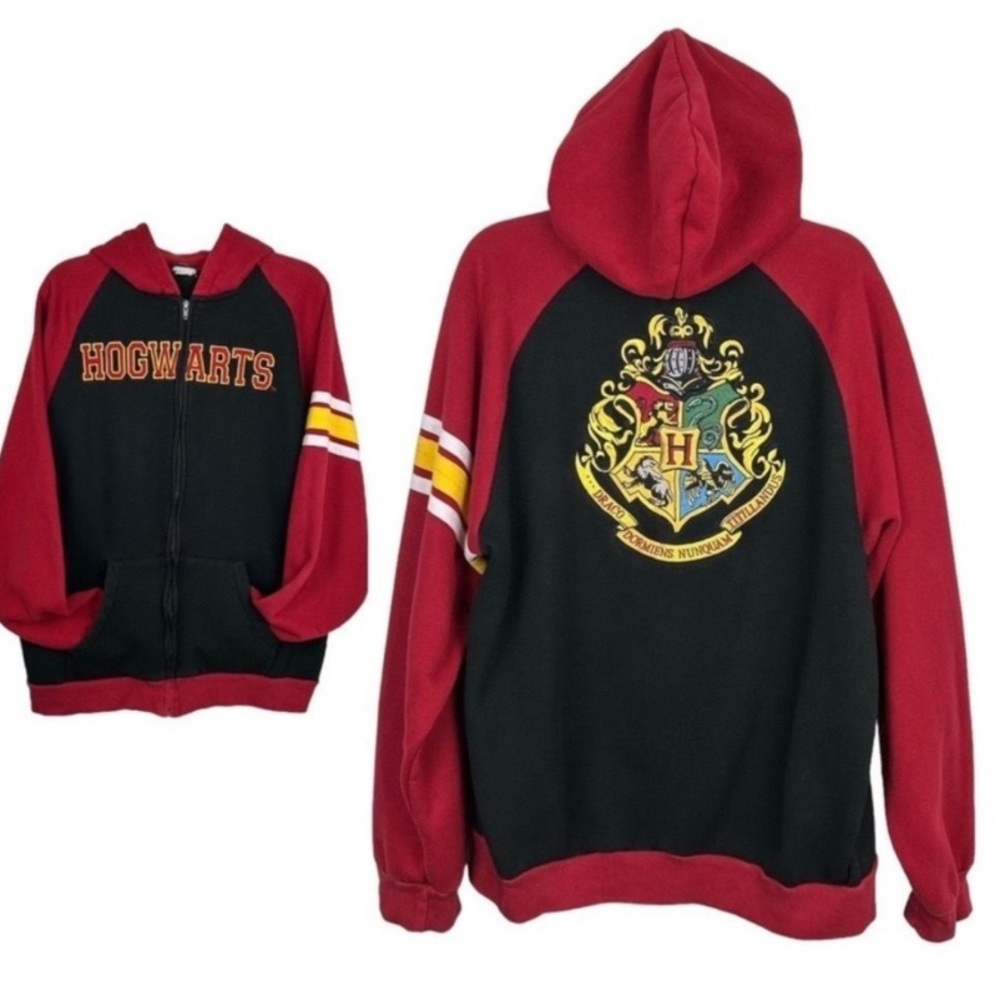 Wizarding World Of Harry Potter Zip Up Hoodie Hogwarts 
Red & Black Gryffindor